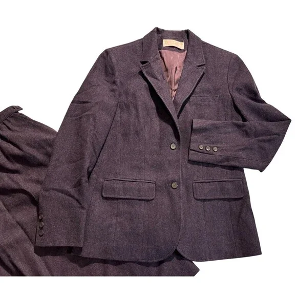 Vintage 100% Wool Pendleton Purple Skirt Suit - Picture 2 of 16